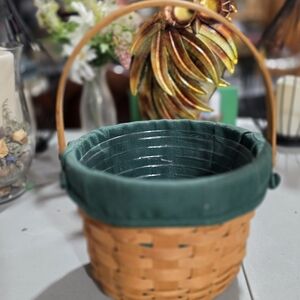 Longaberger Woven Bucket Basket With Liner And Protector